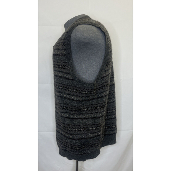 Vintage Polo Ralph Lauren Fair Isle Mens L Wool Alpaca Camel Hair Vest Grey Gray - Picture 2 of 8